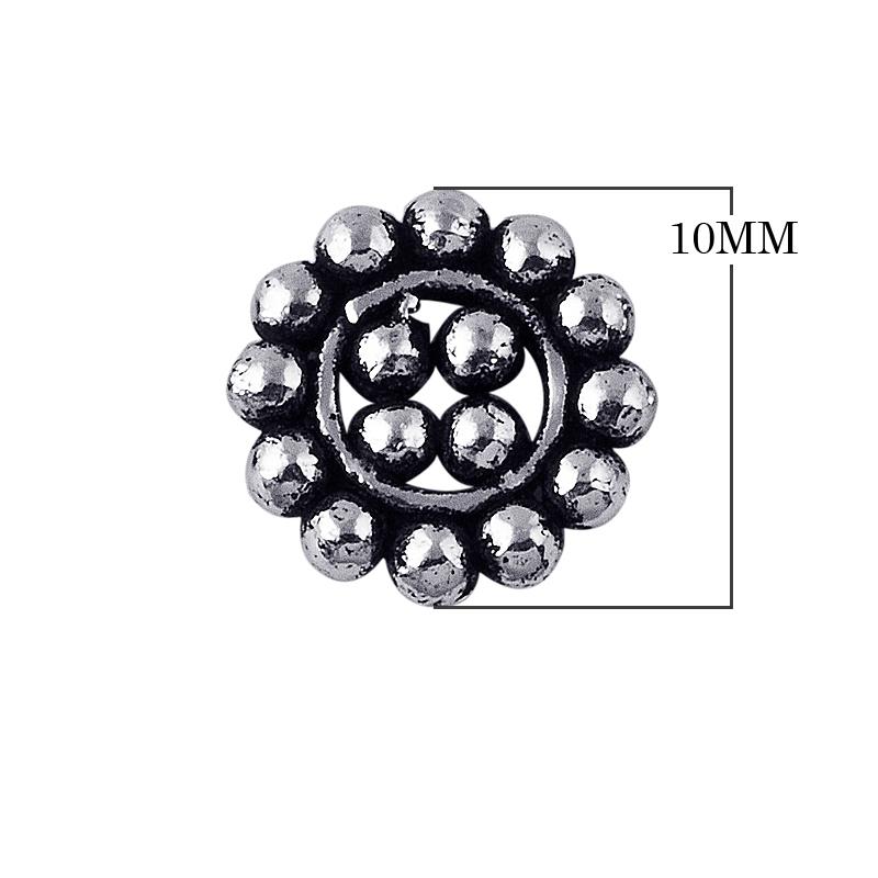 Silver Overlay Over Copper decorative beaded spacer charm, handcrafted in India for handmade jewelry designs.