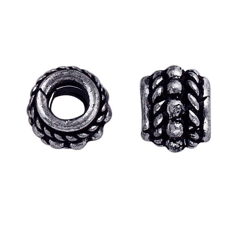 Silver Overlay Over Copper decorative spacer with braided rope texture and oxidized surface handcrafted in India