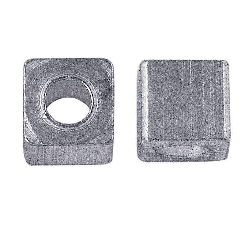 Silver Overlay Over Copper square bead handcrafted in India, polished metallic finish jewelry making component.