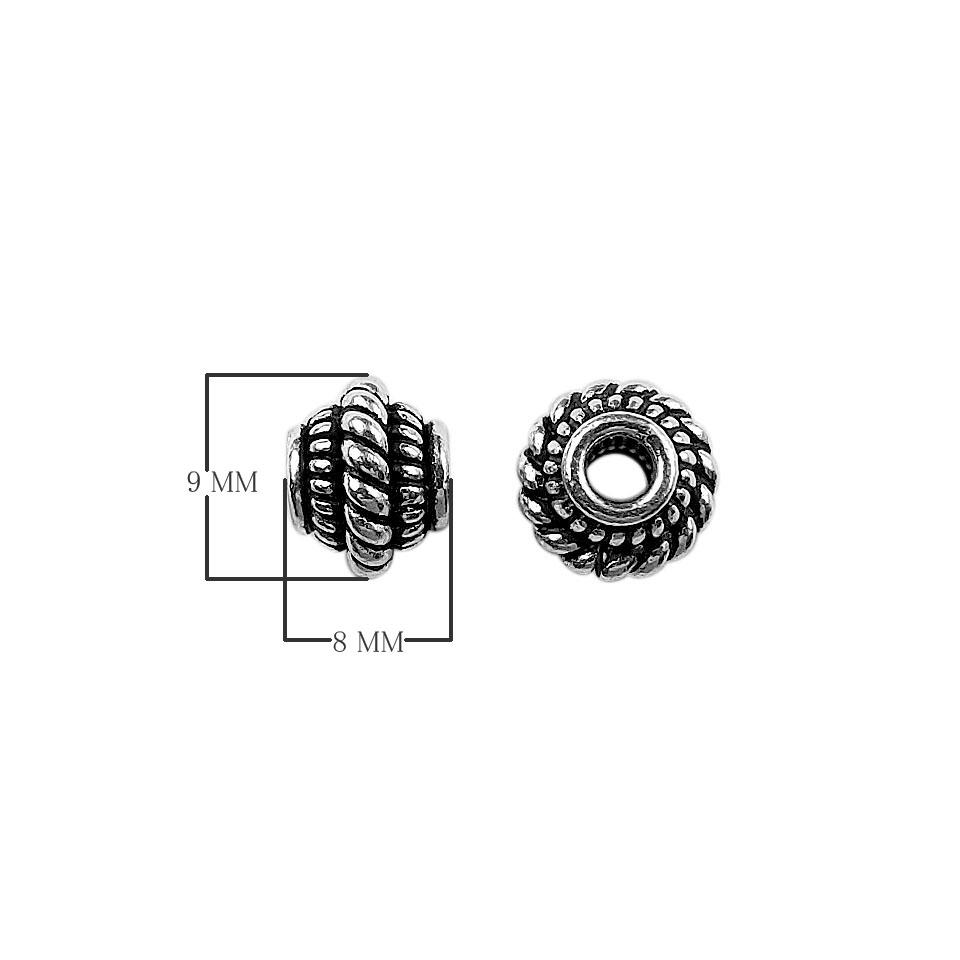 Silver Overlay Over Copper spacer beads handcrafted in India, decorative metal spacers for jewelry making.