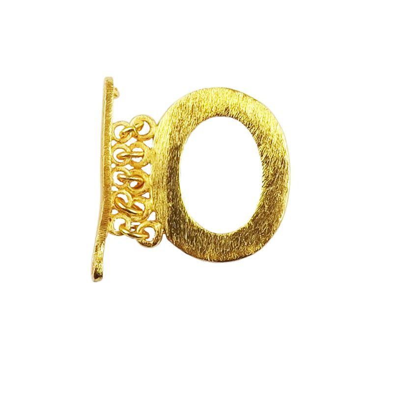 Handmade 18K Gold Overlay Toggle Clasp with textured oval loop for jewelry making