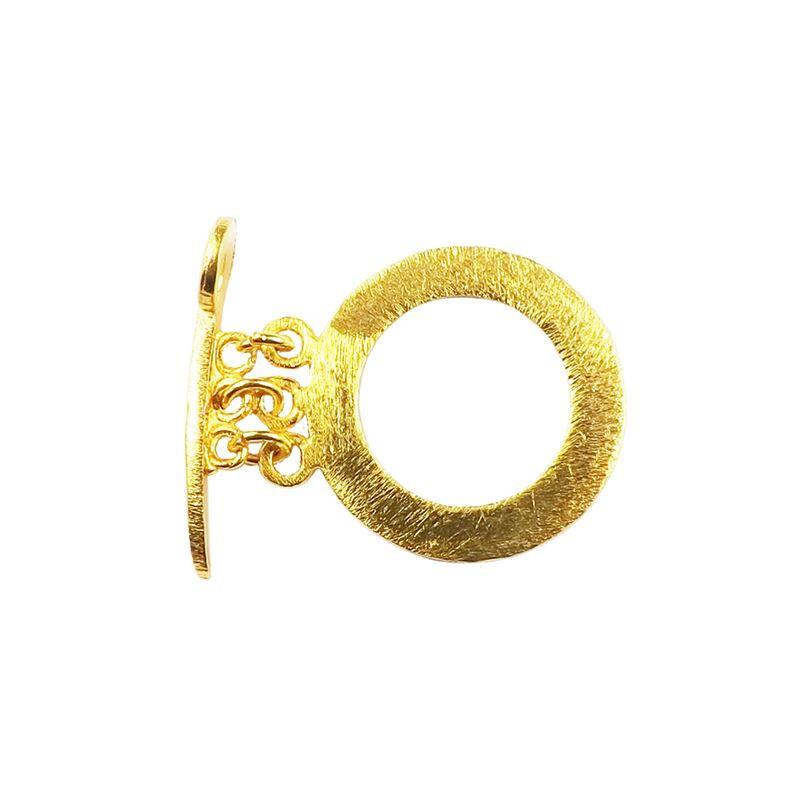 Handmade 18K Gold Overlay Toggle Clasp with textured round loop for jewelry making