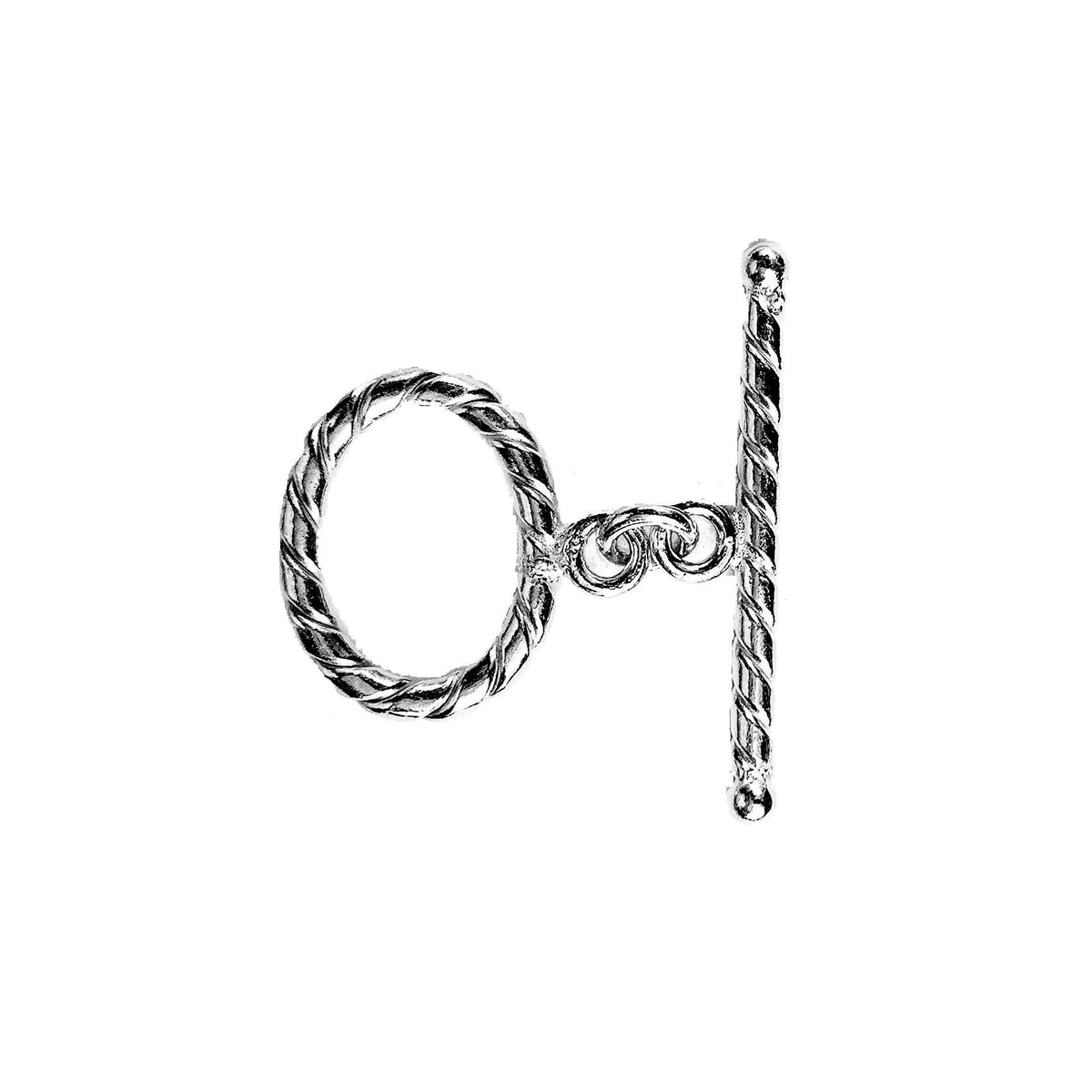 Handcrafted Black Rhodium Overlay twisted oval toggle clasp jewelry, made in India.