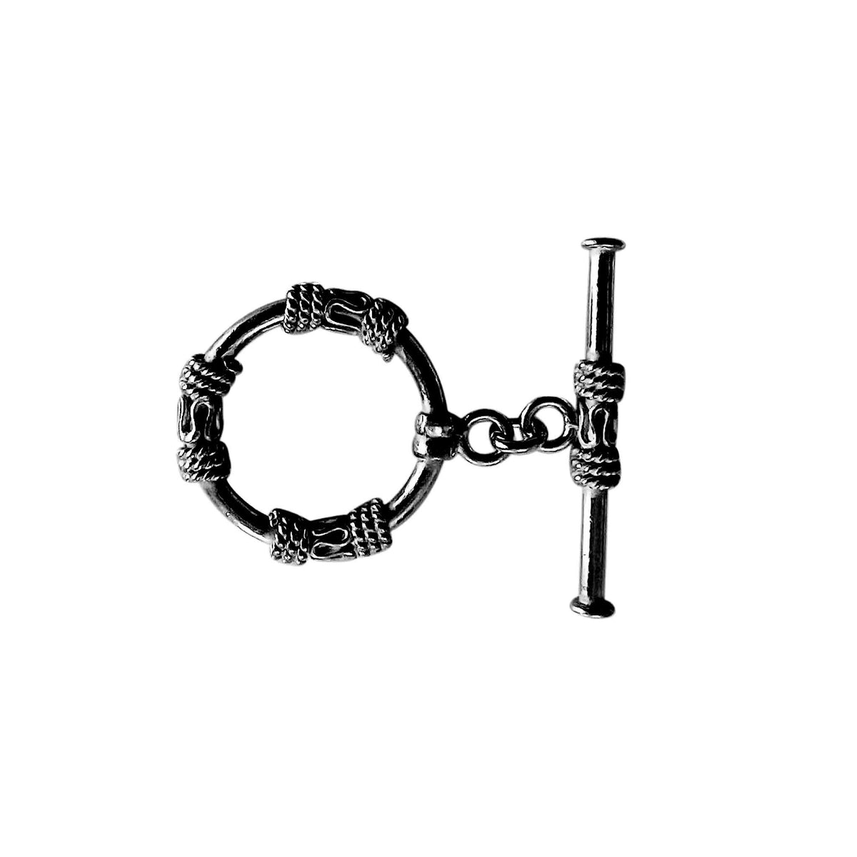 Handcrafted Black Rhodium Overlay rope-design toggle clasp jewelry, made in India.