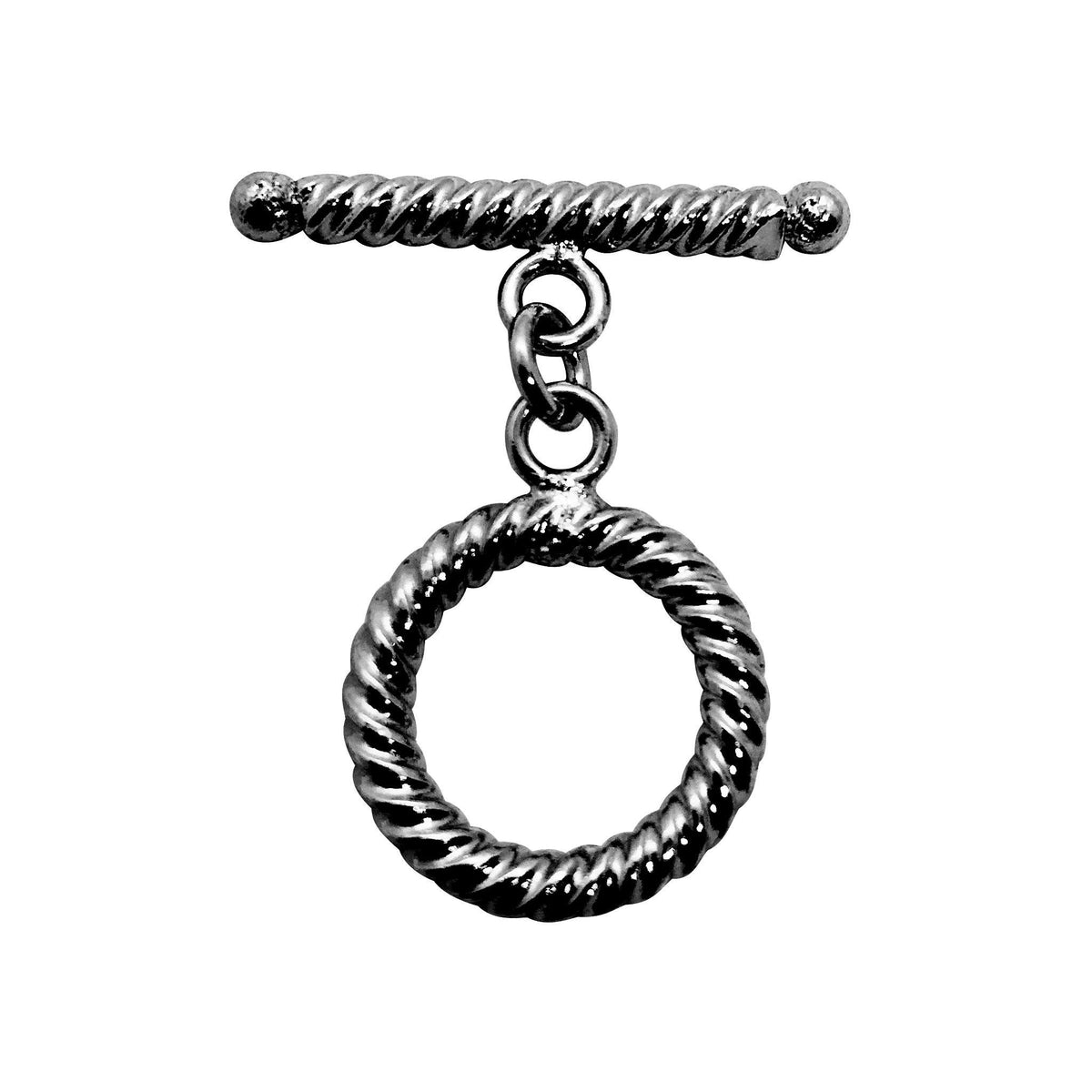 Handcrafted Black Rhodium Overlay rope-design toggle clasp jewelry, made in India.