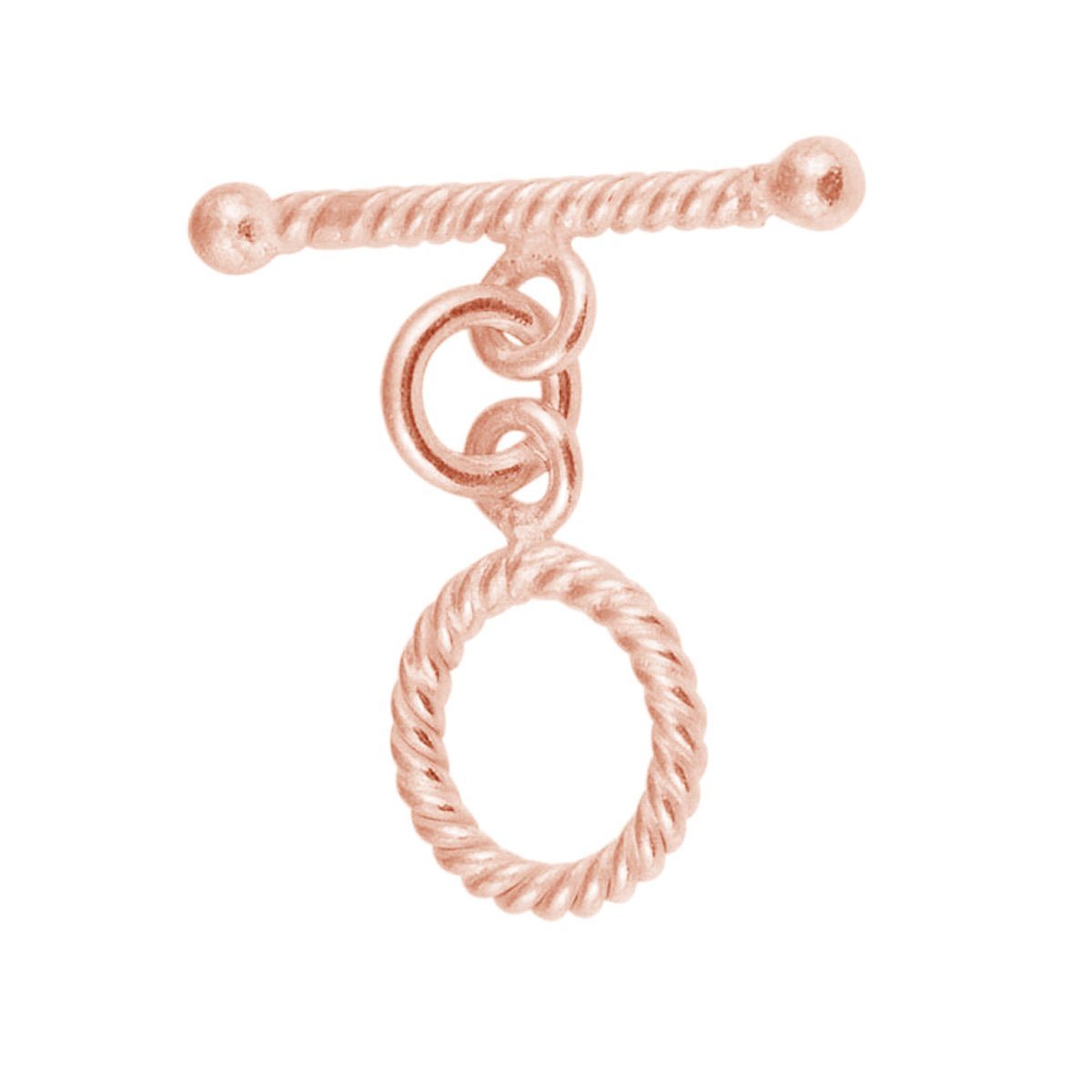 Handcrafted Rose Gold Overlay Toggle Clasp from India with rope design
