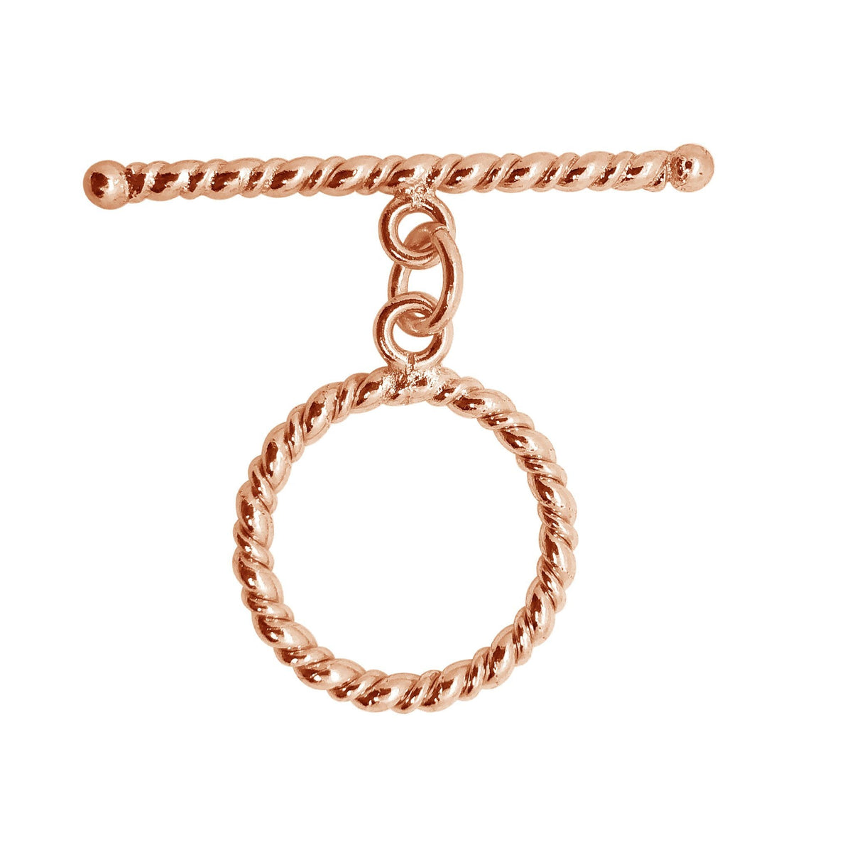 Handcrafted Rose Gold Overlay Toggle Clasp from India with elegant rope design