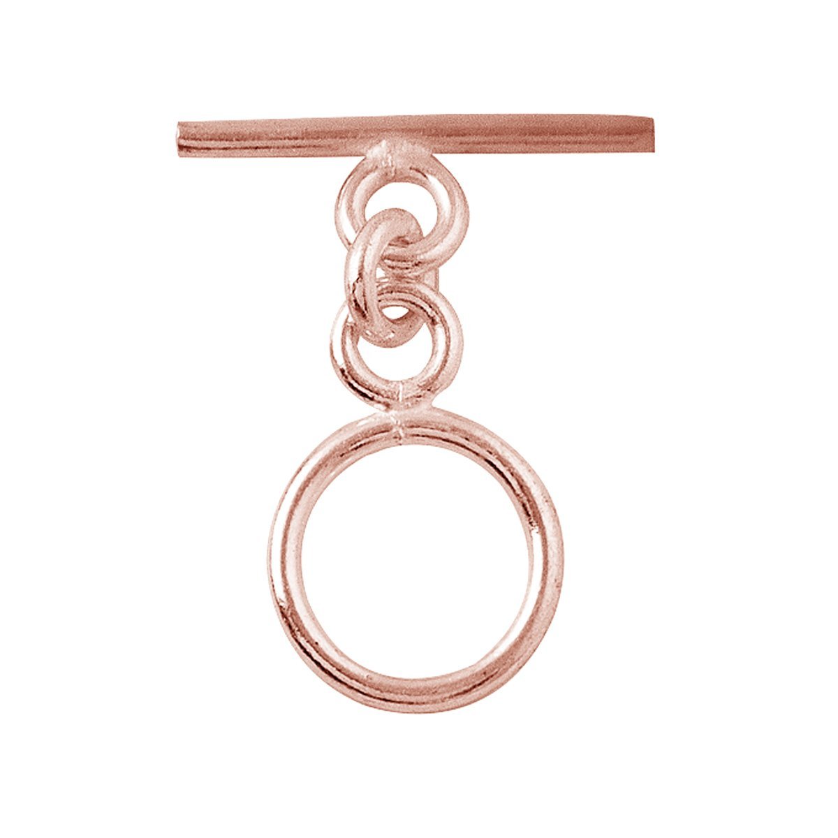 Handcrafted Rose Gold Overlay Toggle Clasp from India with polished minimalist circular design