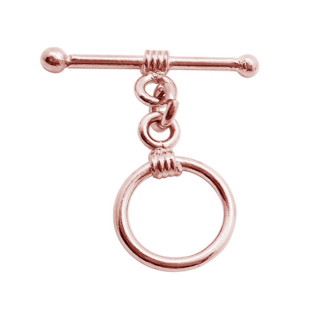 Handcrafted Rose Gold Overlay Toggle Clasp from India with wrapped accent circular design