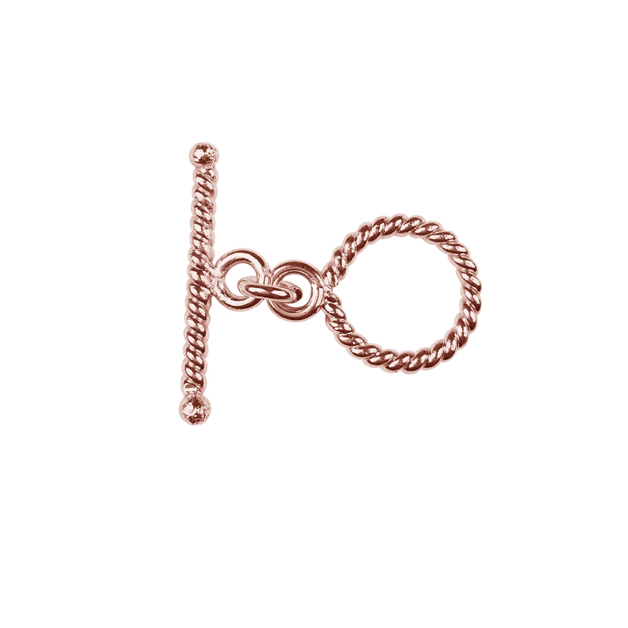 Handcrafted Rose Gold Overlay Toggle Clasp from India with twisted rope circular design