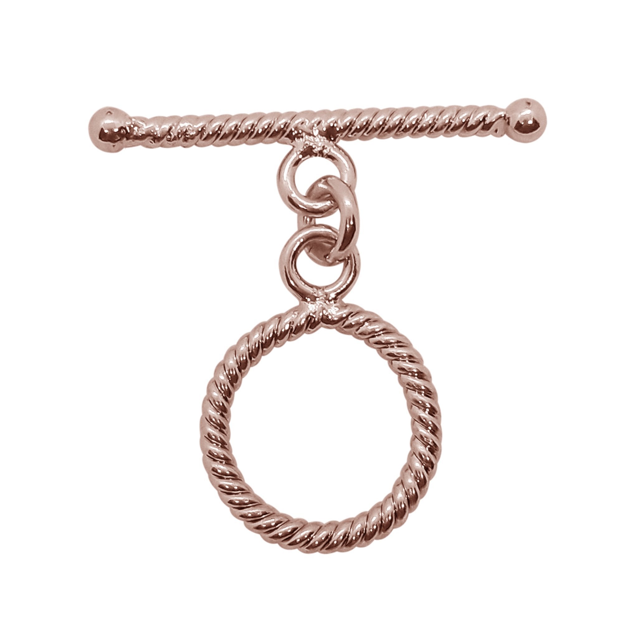 Handcrafted Rose Gold Overlay Toggle Clasp from India with rope-style circular design