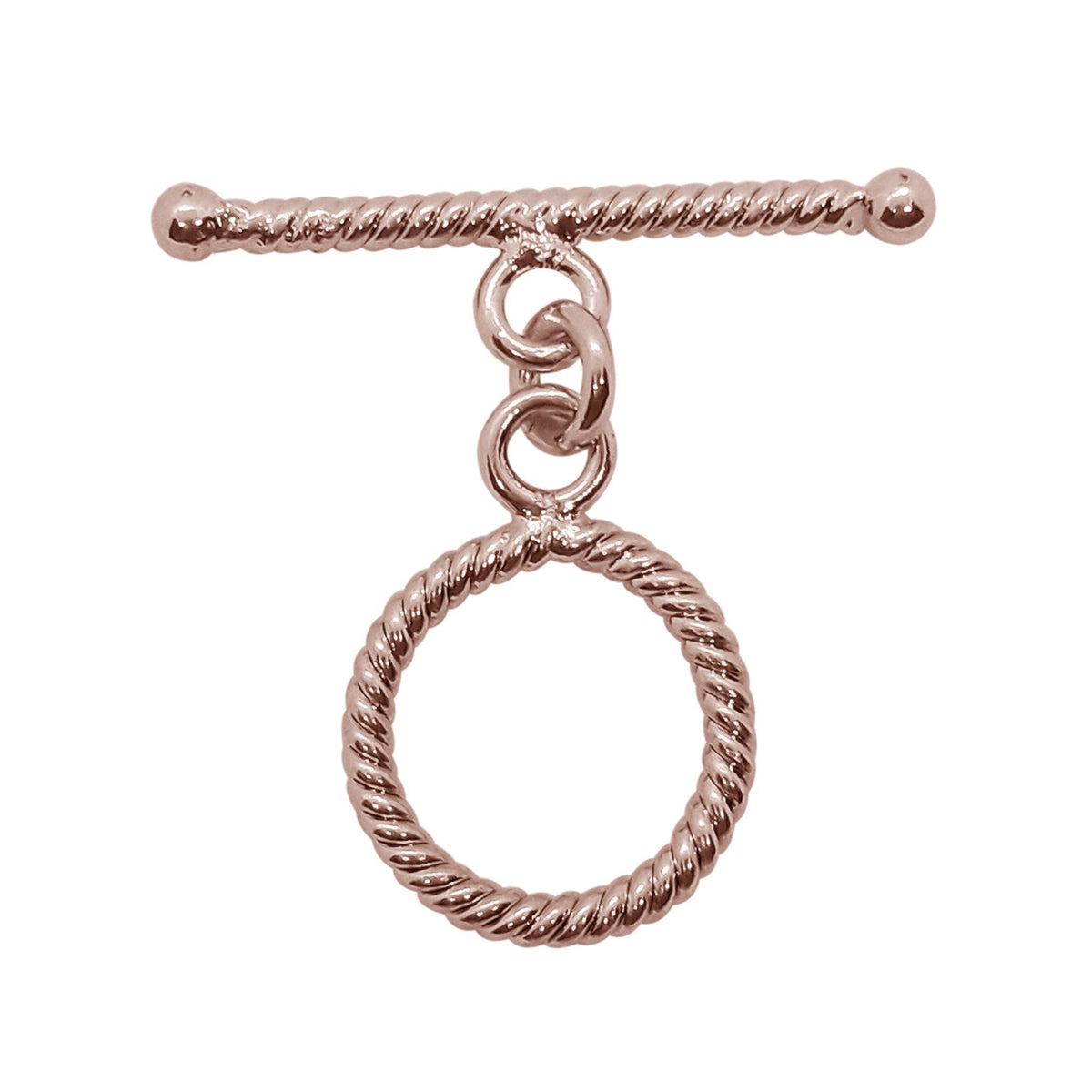 Handcrafted Rose Gold Overlay Toggle Clasp from India with rope-style circular design