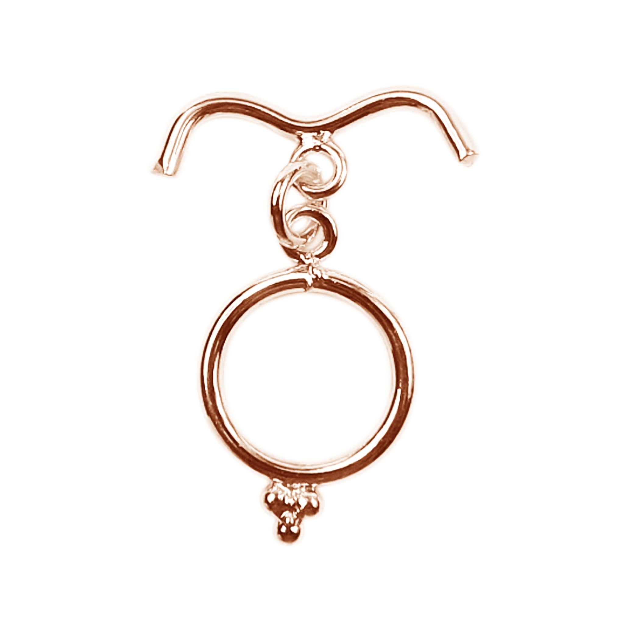 Handcrafted Rose Gold Overlay Toggle Clasp from India with curved bar and decorative circular clasp design