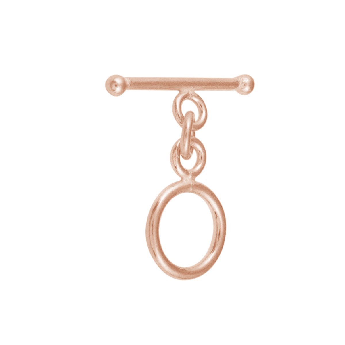 Handcrafted Rose Gold Overlay Toggle Clasp from India with polished oval loop and smooth bar