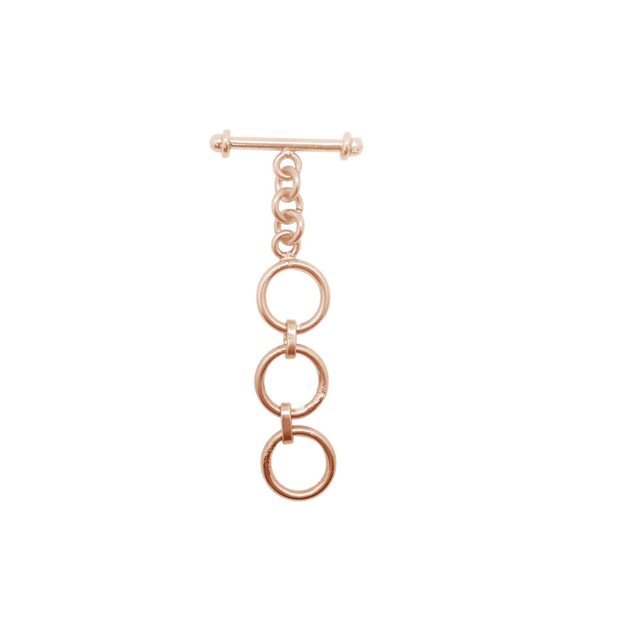 Handcrafted Rose Gold Overlay Toggle Clasp from India with polished triple loop chain design