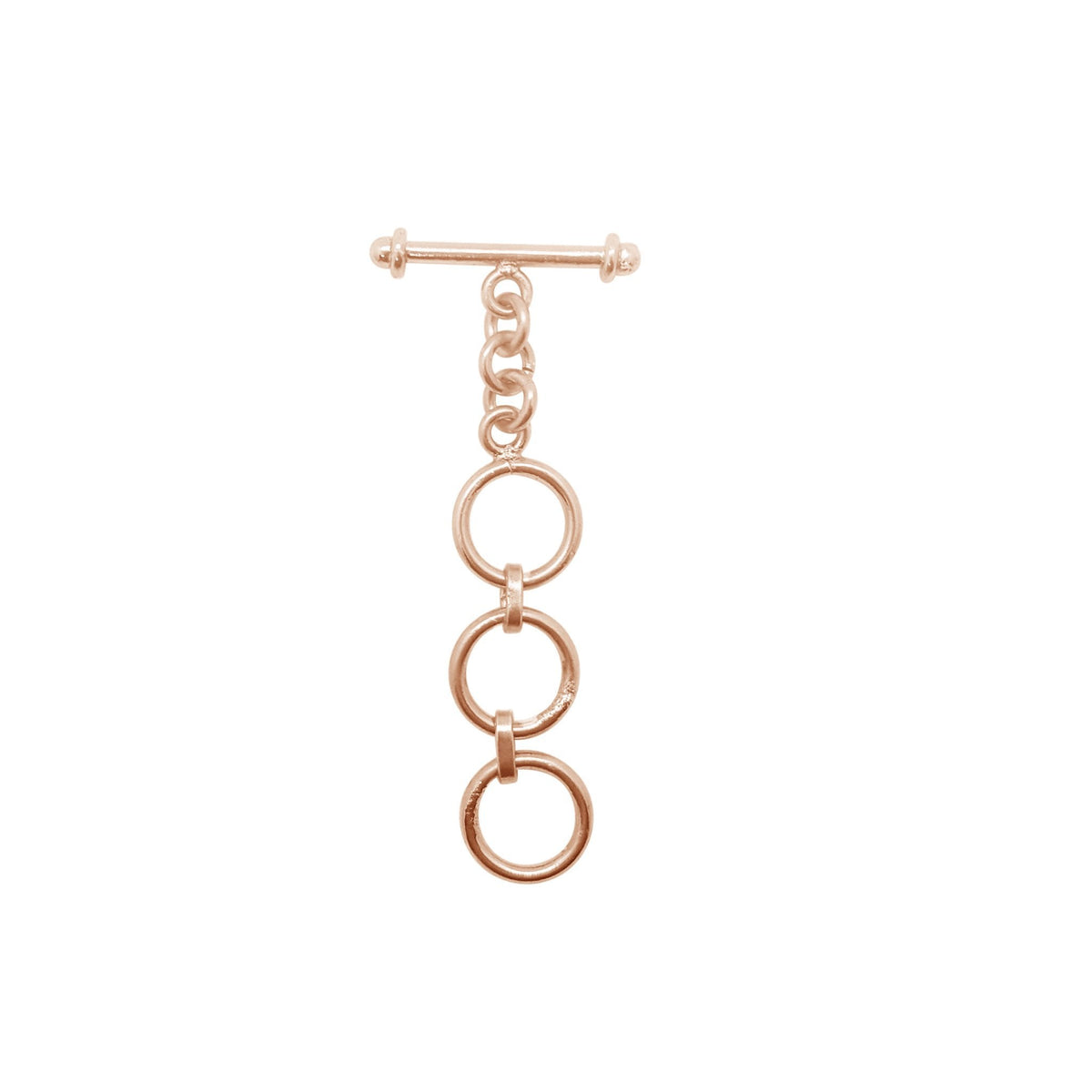 Handcrafted Rose Gold Overlay Toggle Clasp from India with polished triple loop chain design
