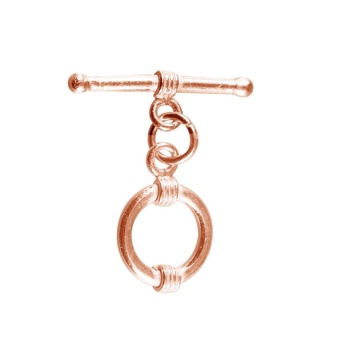 Handcrafted Rose Gold Overlay Toggle Clasp from India with elegant double coil circular design