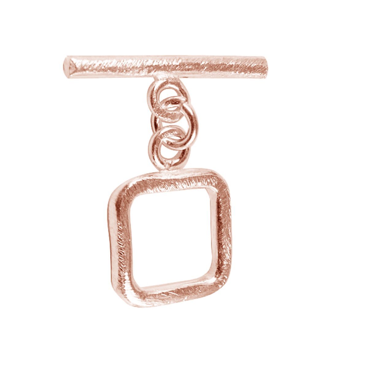 Handcrafted Rose Gold Overlay Square Toggle Clasp from India with polished finish
