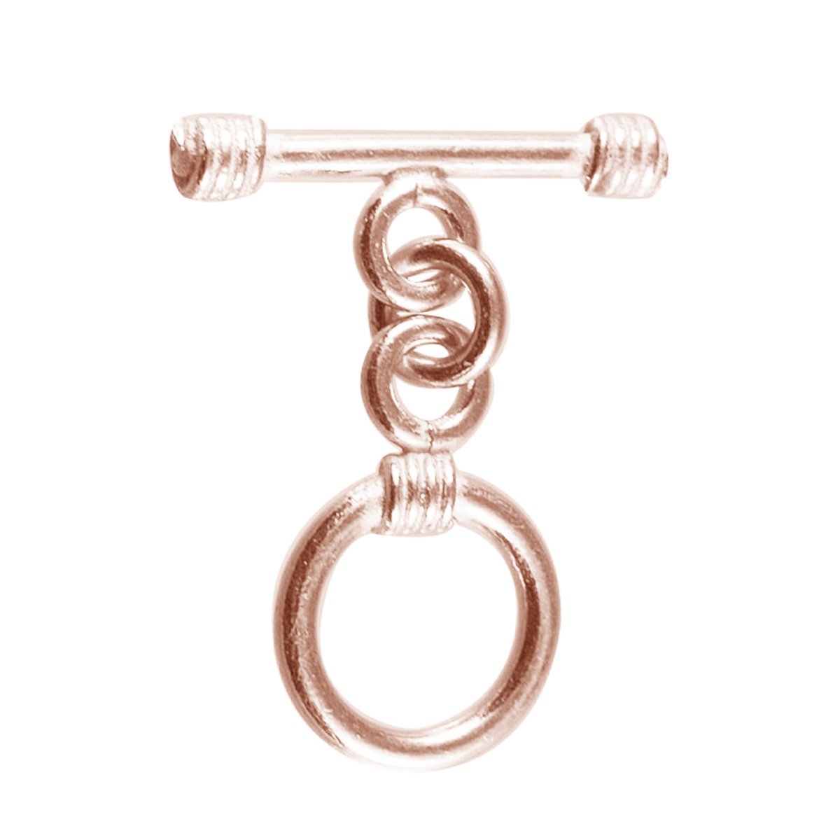 Handcrafted Rose Gold Overlay Toggle Clasp from India with chain-linked round design