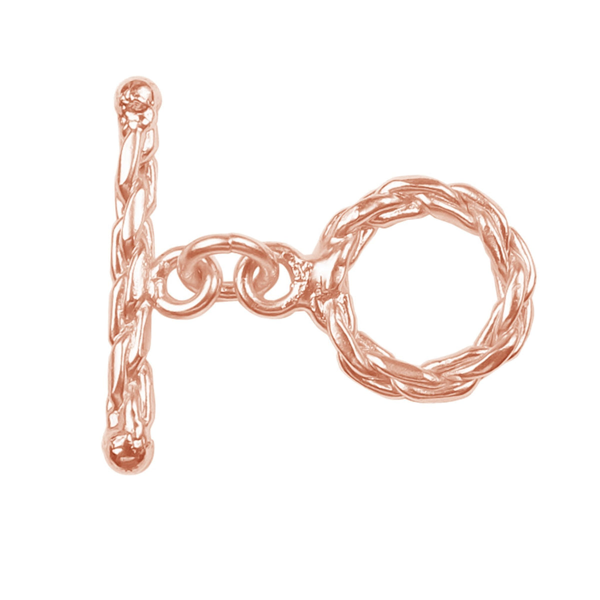 Handcrafted Rose Gold Overlay Toggle Clasp from India with twisted rope design