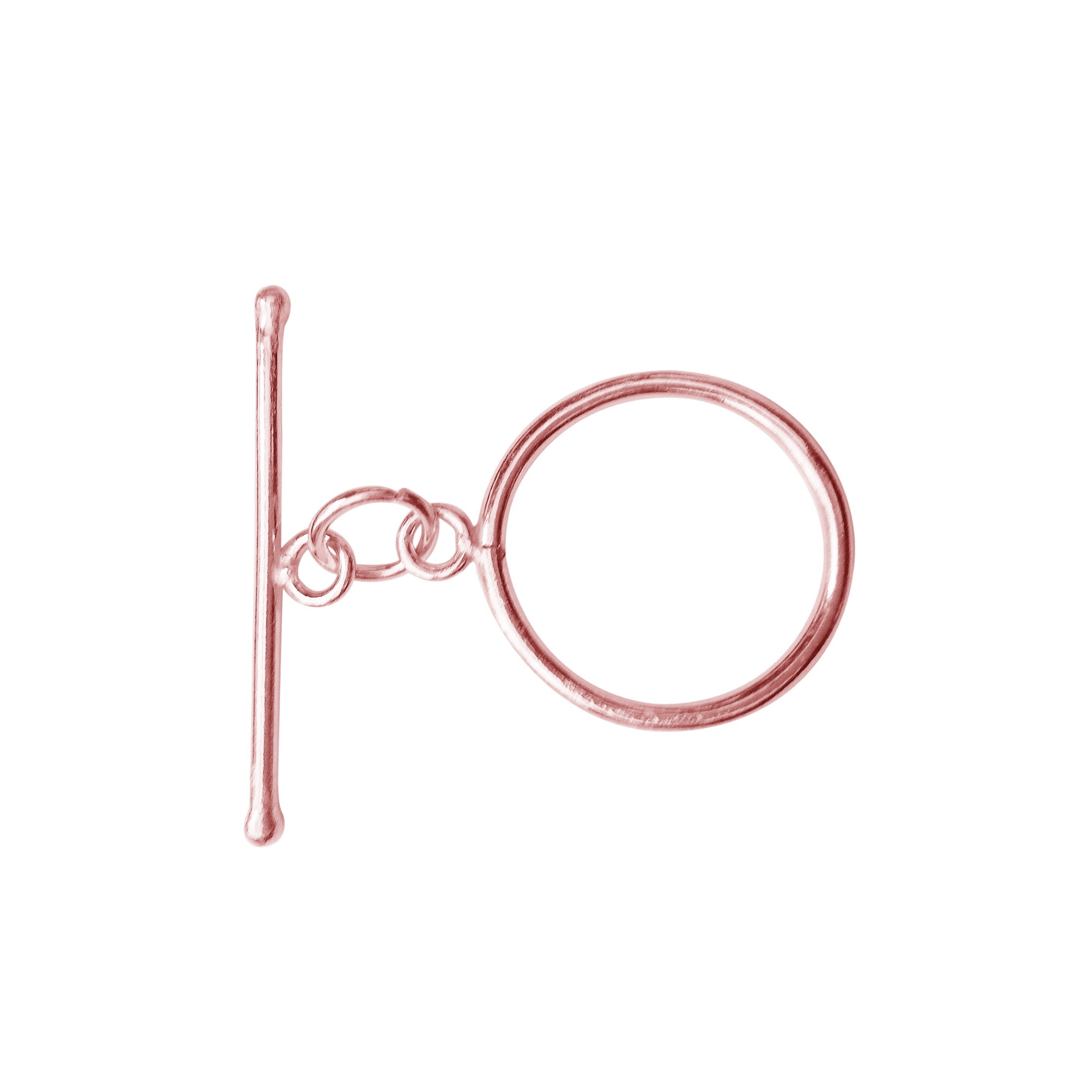 Rose Gold Overlay toggle clasp from India with circular loop and polished bar design.