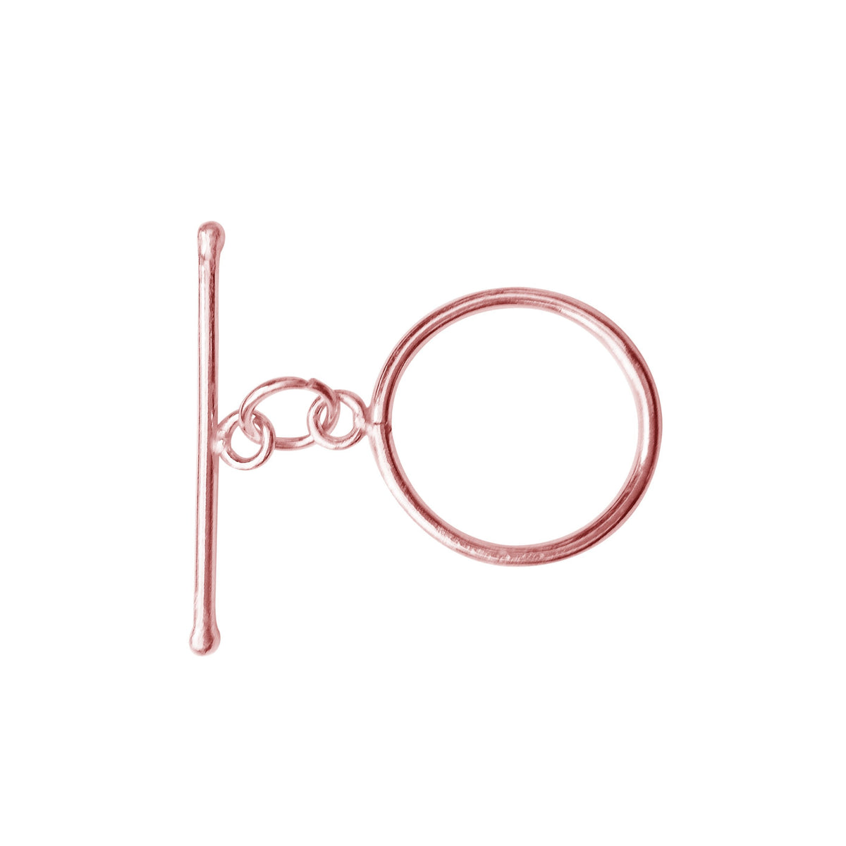 Rose Gold Overlay toggle clasp from India with circular loop and polished bar design.