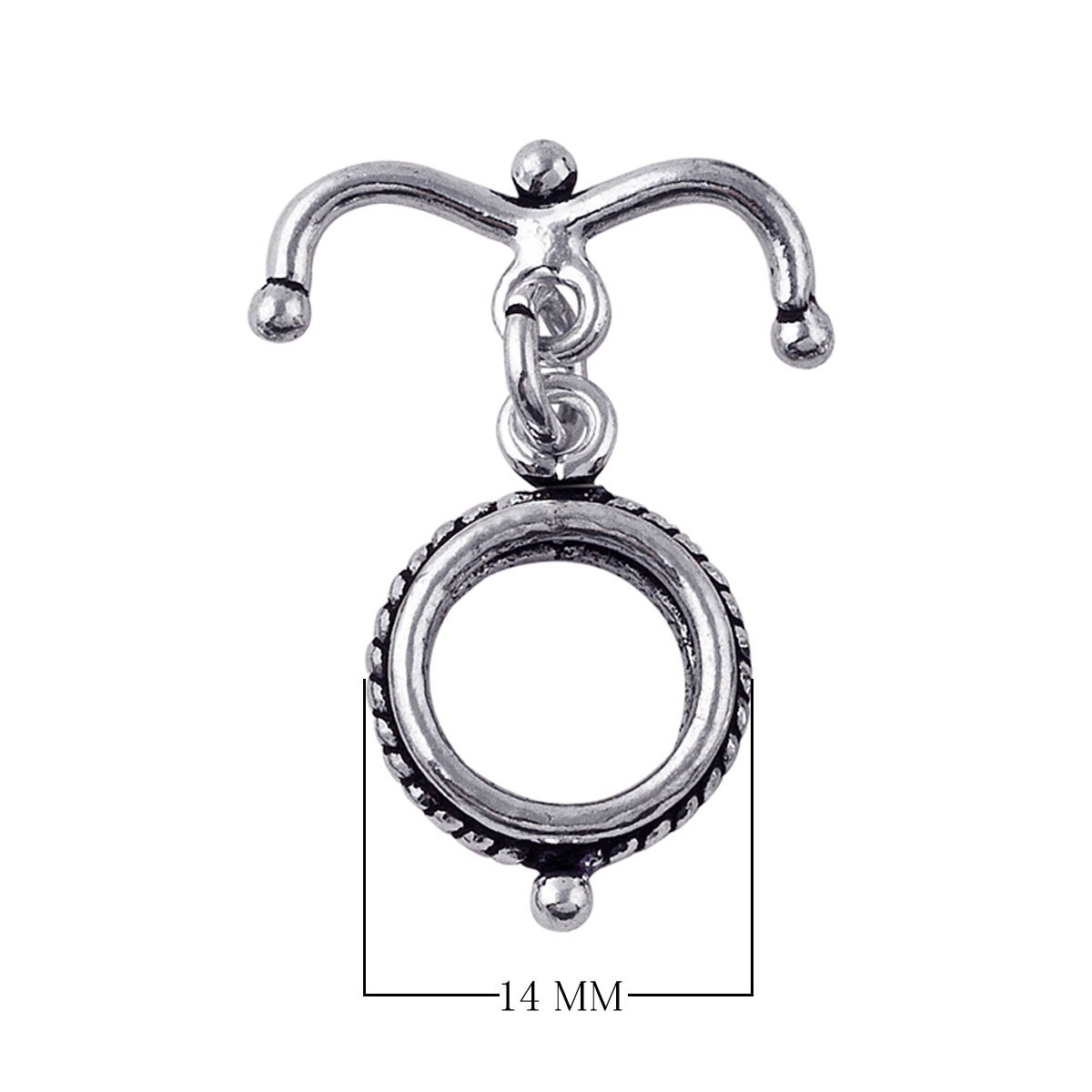 Silver overlay rope-edge toggle clasp for bracelets and necklaces

Elegant Bali-inspired silver toggle clasp jewelry closure

Stylish silver overlay toggle clasp with rope-edge design

Secure and easy-to-use toggle clasp for handmade jewelry

Bright silver toggle clasp accessory for DIY jewelry making