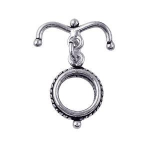 Silver overlay rope-edge toggle clasp for bracelets and necklaces

Elegant Bali-inspired silver toggle clasp jewelry closure

Stylish silver overlay toggle clasp with rope-edge design

Secure and easy-to-use toggle clasp for handmade jewelry

Bright silver toggle clasp accessory for DIY jewelry making
