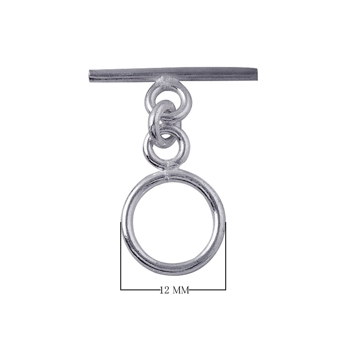 Handcrafted Silver Overlay smooth round toggle clasp – classic jewelry connector for bracelets and necklaces.