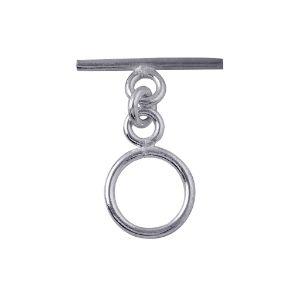 Handcrafted Silver Overlay smooth round toggle clasp – classic jewelry connector for bracelets and necklaces.