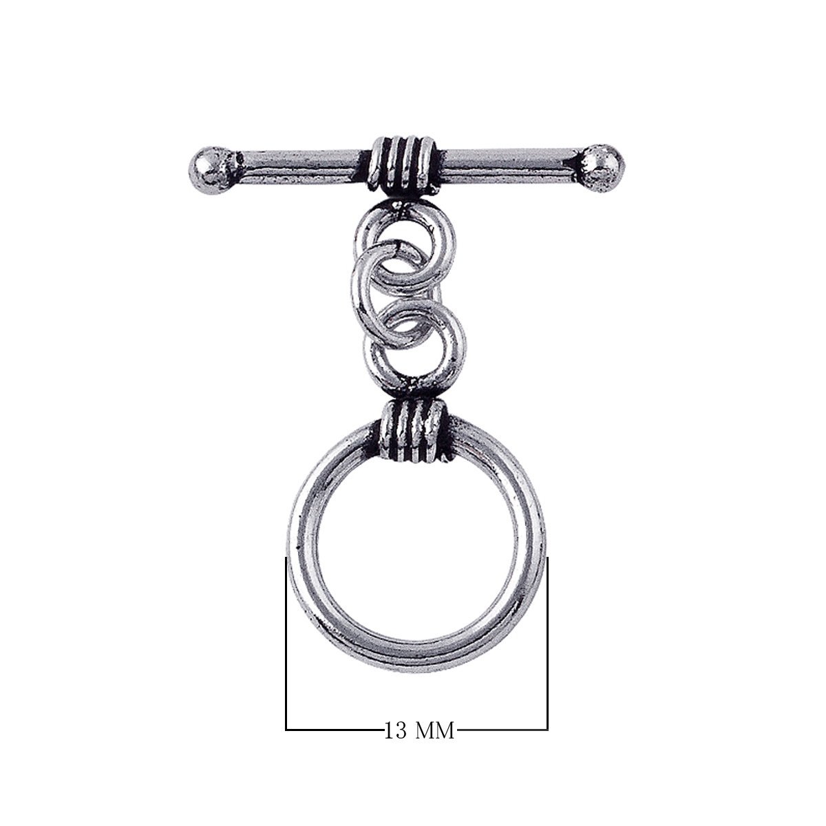 Handcrafted Silver Overlay wire-wrapped toggle clasp – artisan jewelry connector for bracelets and necklaces.