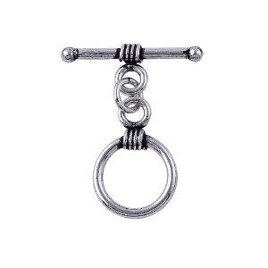 Handcrafted Silver Overlay wire-wrapped toggle clasp – artisan jewelry connector for bracelets and necklaces.