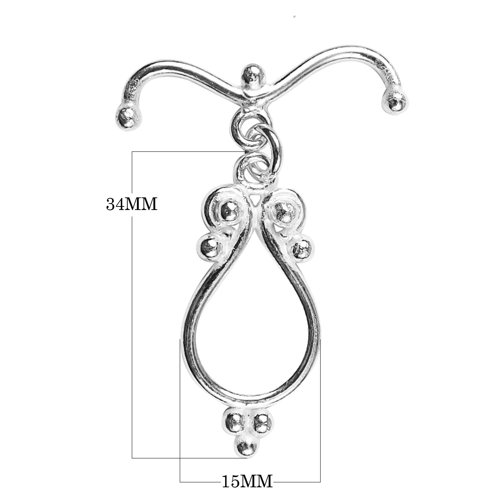 Elegant Silver Overlay toggle clasp with swirl-accented teardrop design, perfect for necklaces and bracelets, handcrafted in India.