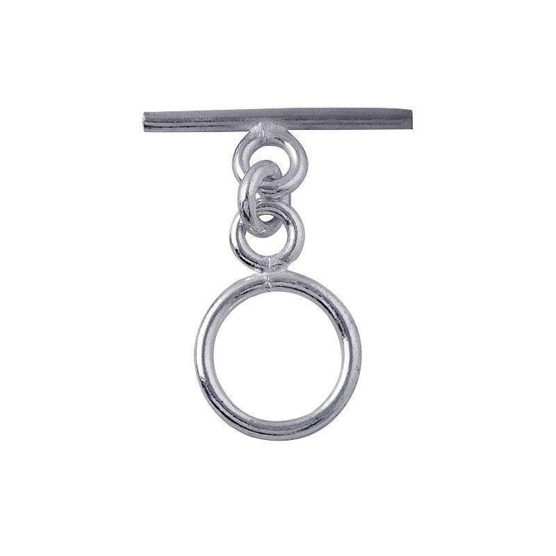 Handmade 925 Sterling Silver toggle clasp with polished ring and bar, elegant jewelry closure crafted in India