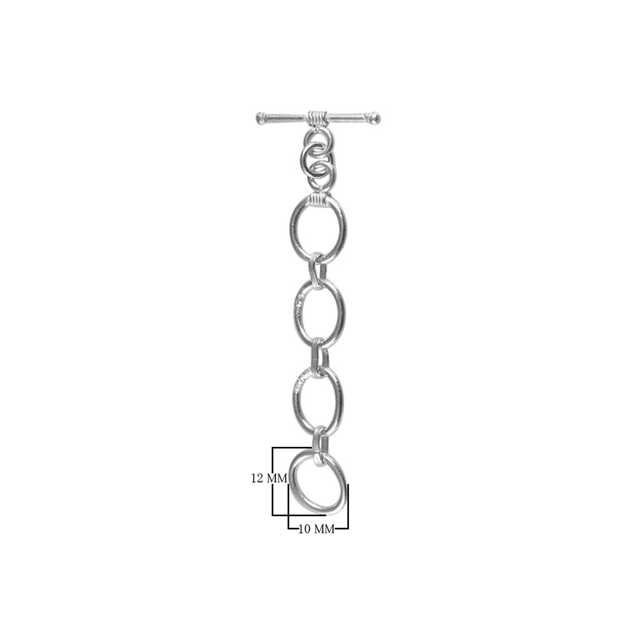 Handcrafted 925 Sterling Silver five-ring toggle clasp with polished finish, elegant jewelry closure made in India